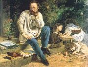 Gustave Courbet Proudhon and his children oil painting artist
